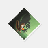 不気味なリスの影 スタンダードカクテルナプキン (角)