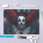 不気味なレディピエロハロウィーンデコページ紙 薄葉紙 (クラフト)