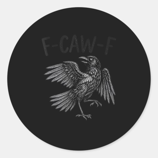 不気味なワシの鳴き声 Funny Raven 引用 ラウンドシール (正面)