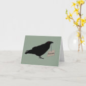 不気味なワタリガラスのメッセージカード カード (黄色い花)