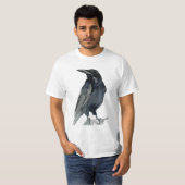 不気味なワタリガラスイラスト Tシャツ (正面フル)