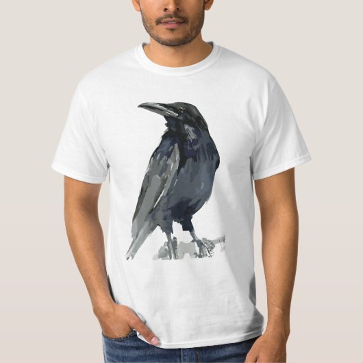 不気味なワタリガラスイラスト Tシャツ (正面)