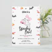 不気味なワン ガール 1st ブー デー ハロウィン 誕生日 招待状 (スタンド正面)