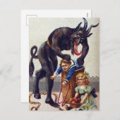 不気味なヴィンテージのクランプス シーズンポストカード (正面/裏面)