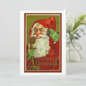 不気味なヴィンテージクリスマスサンタオンフォン シーズンカード (スタンド正面)