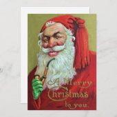 不気味なヴィンテージクリスマスサンタ シーズンカード (正面/裏面)