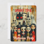 不気味なヴィンテージハロウィン不気味キャラクター 招待状 (正面)