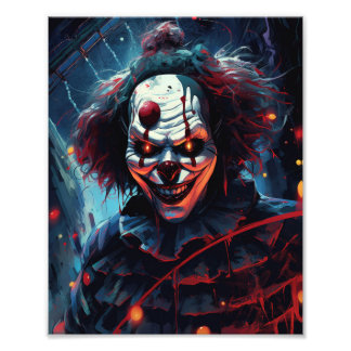 不気味なヴィンテージ時間ピエロ フォトプリント           