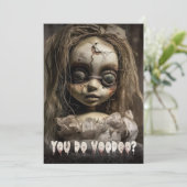 不気味なヴードゥー人形の大人のハロウィンパーティー 招待状 (スタンド正面)