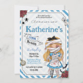 不気味な不思議の国のアリス 誕生日招待状 招待状 (正面)