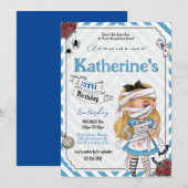 不気味な不思議の国のアリス 誕生日招待状 招待状 (正面/裏面)