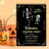 不気味な不気味なスカルスケルトン右夜ハロウィーン 招待状