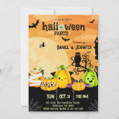 不気味な不気味なスカルムーンジャック – O – ランタンハロウィーン 招待状 (正面)