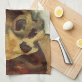 不気味な不気味なスカルヴィンテージハロウィーン キッチンタオル (四つ折り)