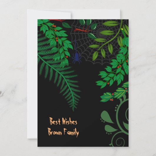 不気味な不気味なダークナイトハロウィーンの緑 (裏面)