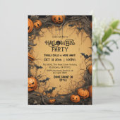 不気味な不気味なヴィンテージジャック – オランタンこうもりハロウィーン 招待状 (スタンド正面)