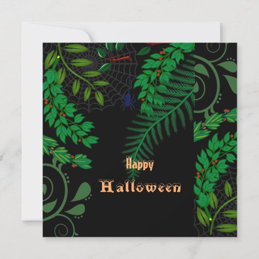 不気味な不気味緑のダークナイトハロウィーン引用文 カード (裏面)