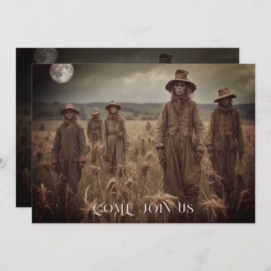 不気味な人々ハローウィンパーティ招待状 招待状 (正面/裏面)