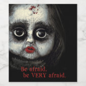 不気味な人形の恐れるハローウィンパーティ ワインラベル (シングルラベル)