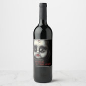 不気味な人形の恐れるハローウィンパーティ ワインラベル (正面)