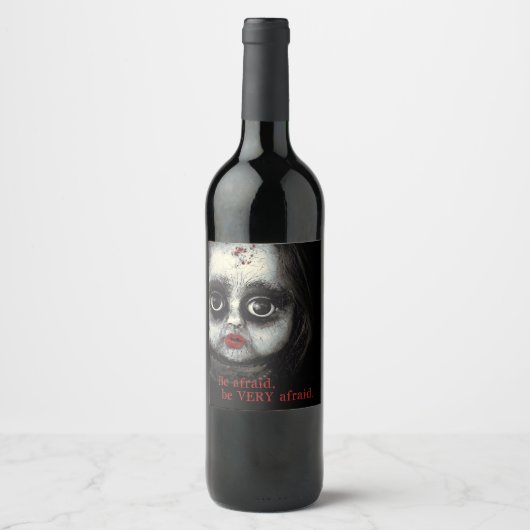 不気味な人形の恐れるハローウィンパーティ ワインラベル (正面)