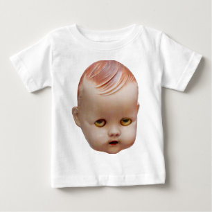 不気味な人形の頭 ベビーTシャツ
