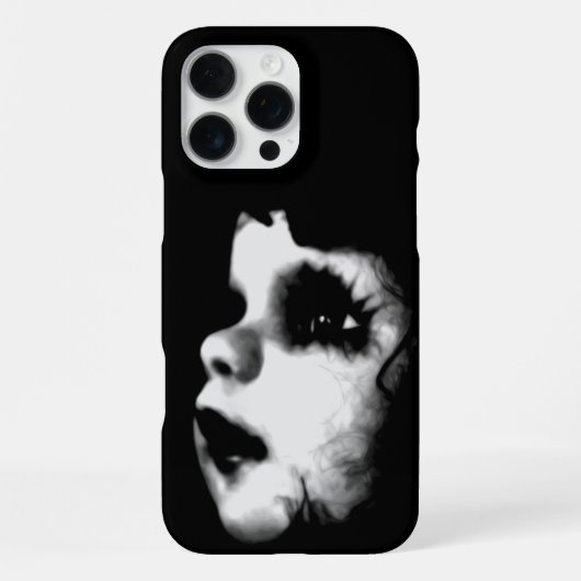 不気味な人形の顔 COOL iPhoneケース (裏面)
