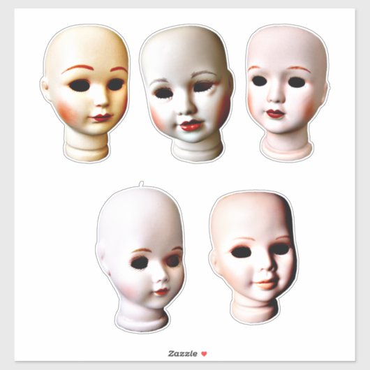 不気味な人形は古いおもちゃを頭に入れる シール (シート)