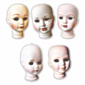 不気味な人形は古いおもちゃを頭に入れる シール (正面)