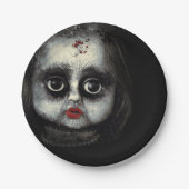 不気味な人形幽霊のよく出るハロウィーン ペーパープレート (正面)