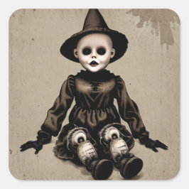 不気味な人形怖いハローウィンパーティ スクエアシール