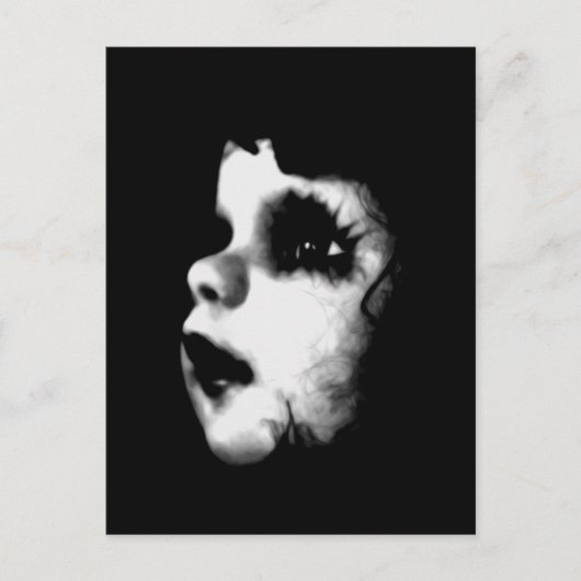 不気味な人形顔 ポストカード (正面)