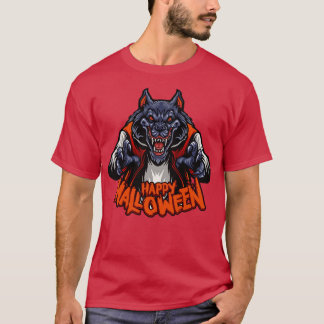不気味な人狼ハッピーハローウィン Tシャツ