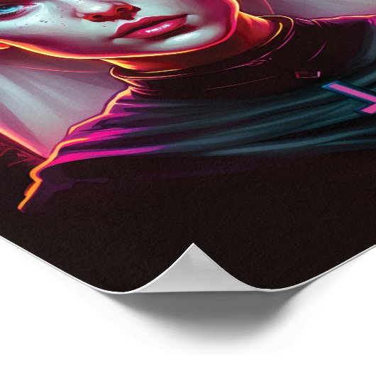 不気味な修道女のポスター – サイバーパンク ポスター (角)