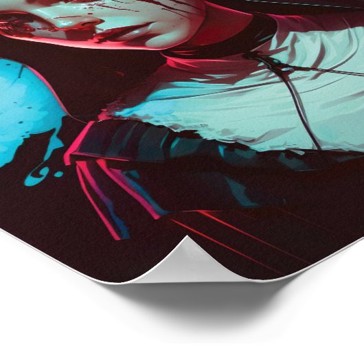 不気味な修道女サイバーパンクのポスター ポスター (角)