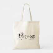 不気味な優雅さ：ハロウィンのスパイダーウェブデザイン トートバッグ (裏面)