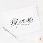 不気味な優雅さ:ハロウィンのスパイダーウェブデザイン 長方形シール (封筒)
