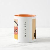 不気味な卵キャンディーコーン – ハロウィーン |名前の追加 マグカップ (中央)