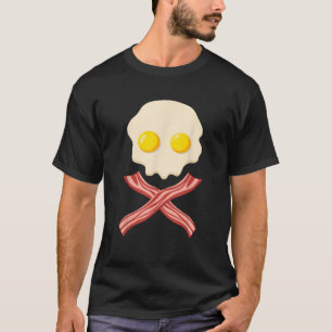 不気味な卵ベーコンスカル幽霊顔モンスターゾンビH Tシャツ