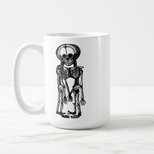 不気味な双子のスケルトン子供の解剖学アート コーヒーマグカップ (左)