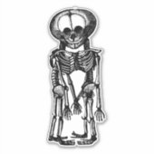 不気味な双子のスケルトン子供の解剖学アート シール (正面)