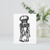 不気味な双子のスケルトン子供の解剖学アート ポストカード (スタンド正面)