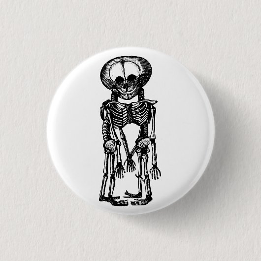 不気味な双子の双子のスケルトンの子供たち人間の奇妙さ 缶バッジ (正面)