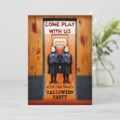 不気味な双子ハローウィンパーティ血ホラー 招待状 (スタンド正面)