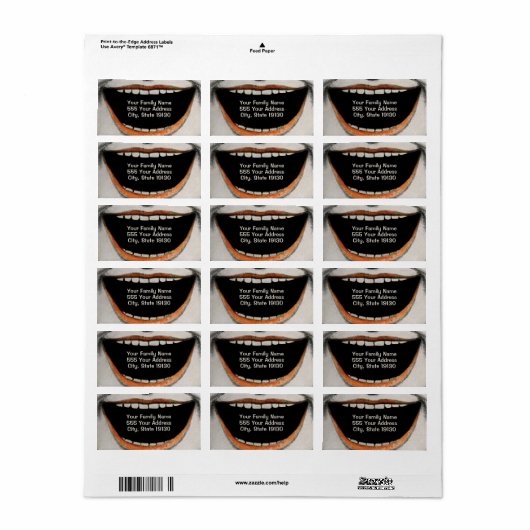 不気味な口 ラベル (フルシート)