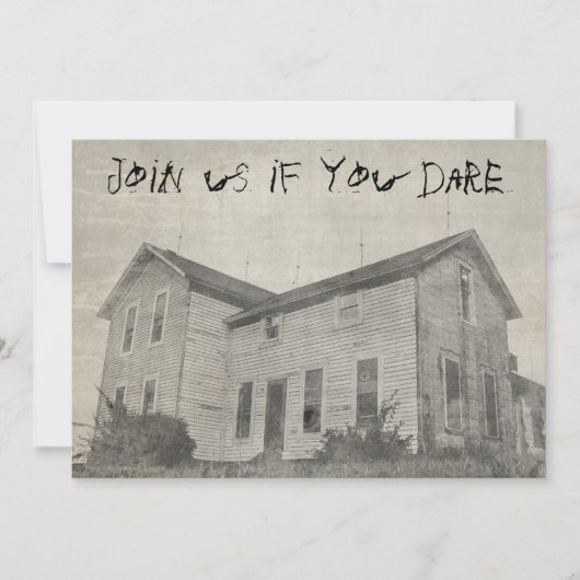 不気味な古い家 ハロウィンの怖い家 招待状 (正面)