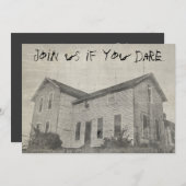 不気味な古い家 ハロウィンの怖い家 招待状 (正面/裏面)