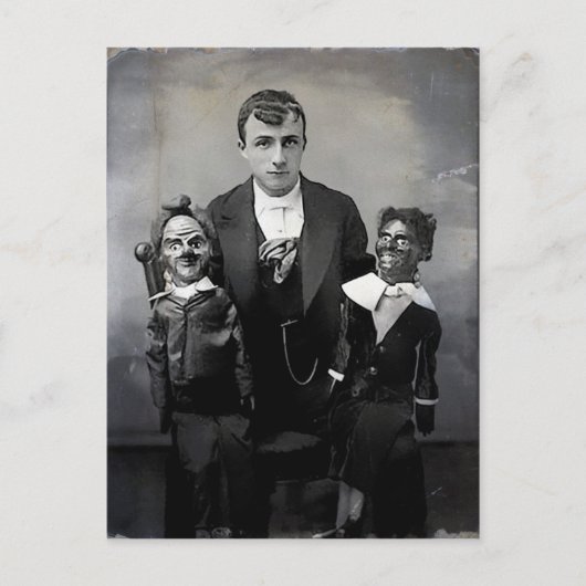 不気味な古い腹話術人形のポストカード ポストカード (正面)