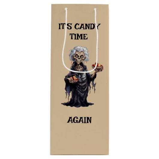 不気味な古い魔女の毒りんご飴 ワインギフトバッグ (正面)