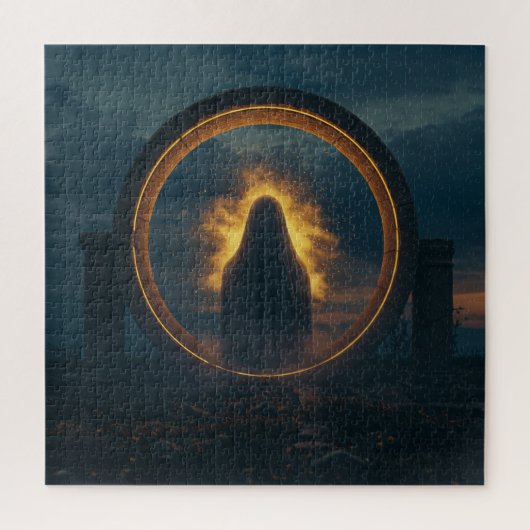 不気味な古代のベッドの精神を通して見るリングや輪 ジグソーパズル (縦)